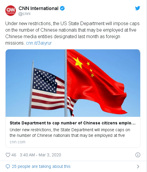《华尔街日报》辱华事件再发酵，美国要求中国媒体60名记者10天内必须离美！（组图）