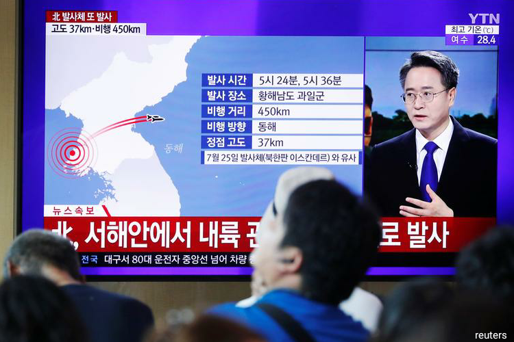 North Korea fires two projectiles off east coast into sea, South Korea says