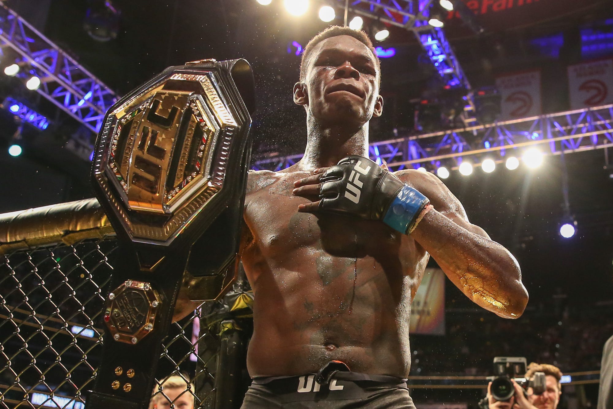 Israel Adesanya, a flashy kickboxer about to make his first title defense is the UFC’s most exciting champion since Conor McGregor