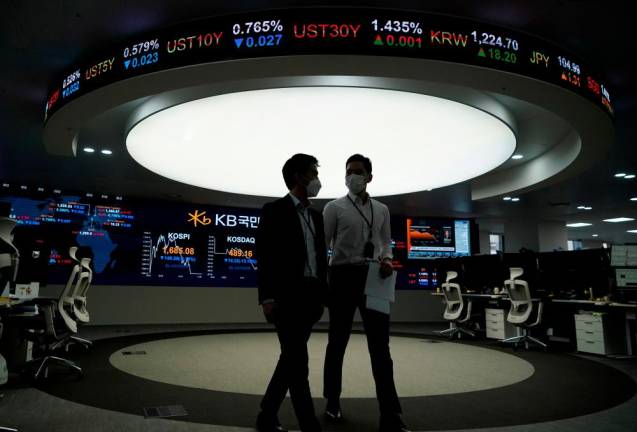 Asian shares near all-time peak, oil heads to $60 on economic revival hopes
