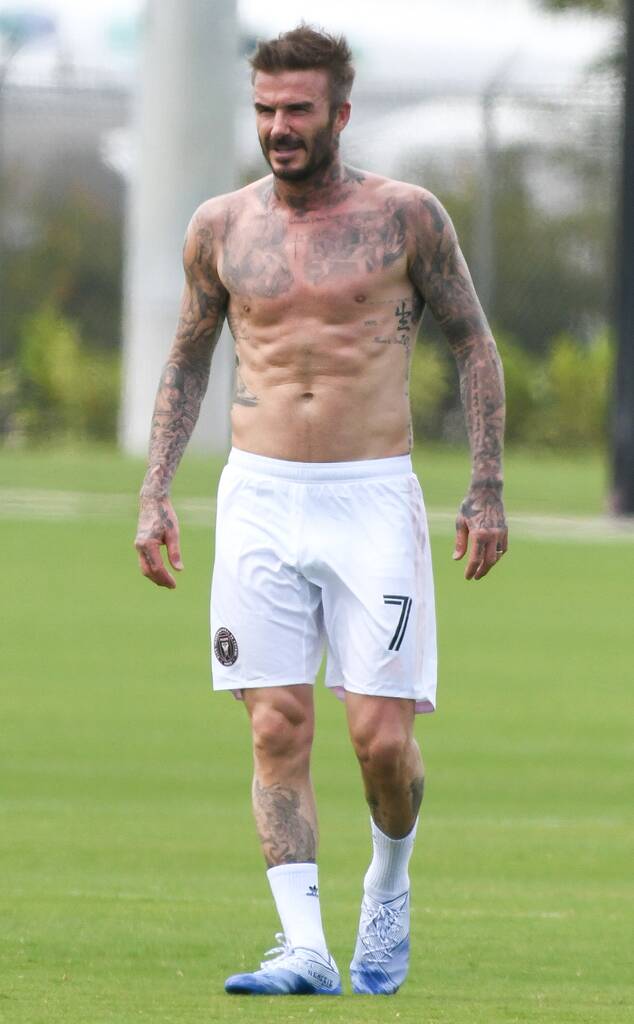 David Beckham Puts His Abs on Full Display During Family Soccer Game