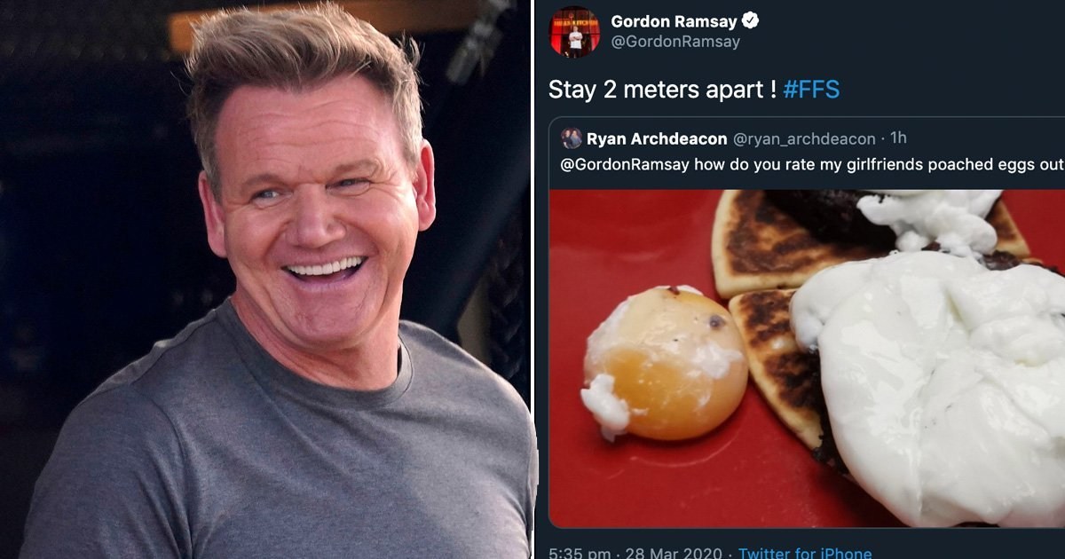 Gordon Ramsay is back to rating food after laying off restaurant staff and hitting back at criticism