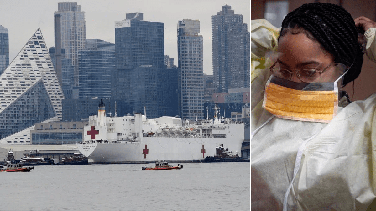 US Navy nursing ship docks in NYC to handle non-coronavirus patients