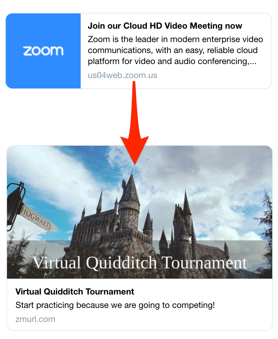 ZmURL customizes Zoom link previews with images & event sites