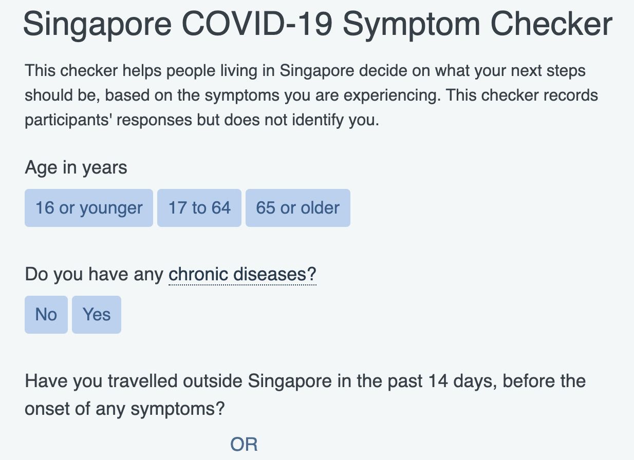 Singapore agencies launch online COVID-19 Symptom Checker