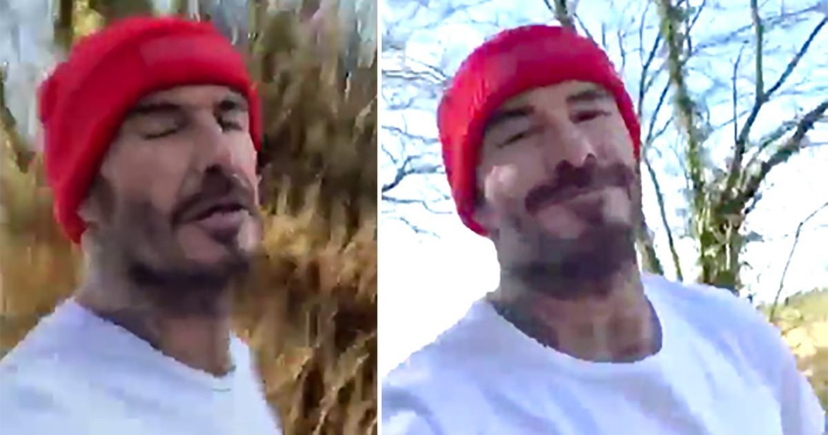 David Beckham enjoys a run as daily exercise could be banned if people keep breaking lockdown rules