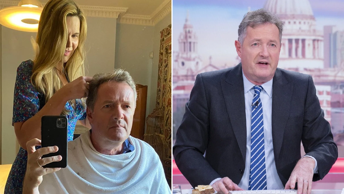 Piers Morgan ‘not filled with confidence’ as wife Celia Walden gives him self-isolation haircut