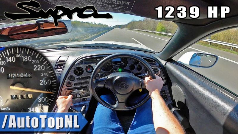 1,239-bhp Toyota Supra accelerates like a rocket on the Autobahn