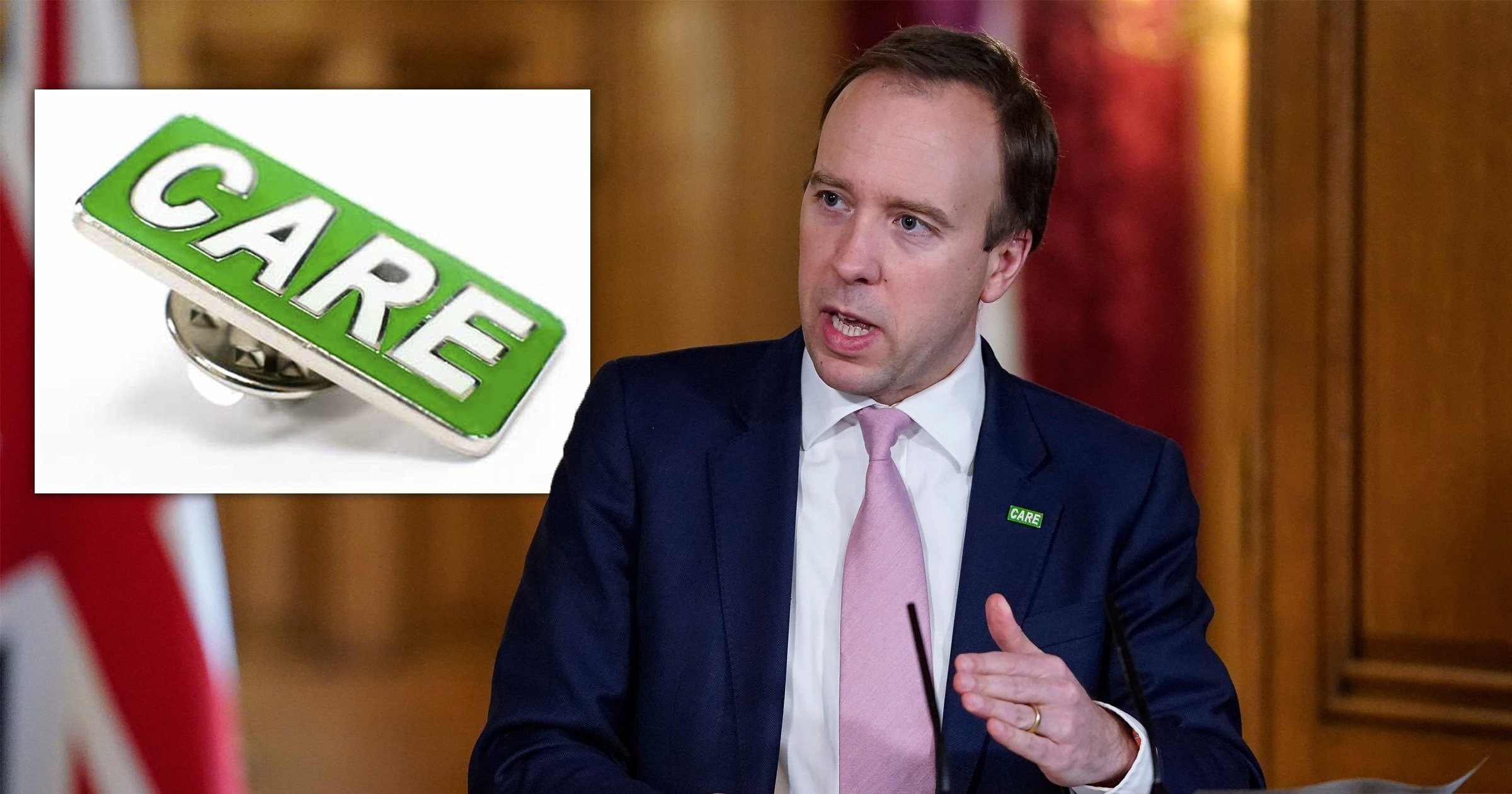 Health secretary mocked for announcing badge for care workers