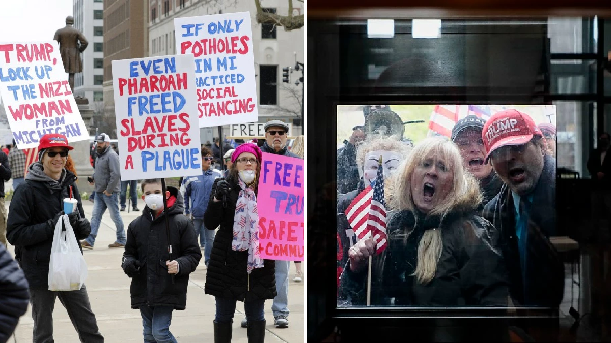 Furious Donald Trump supporters gather to protest ‘unconstitutional’ social distancing