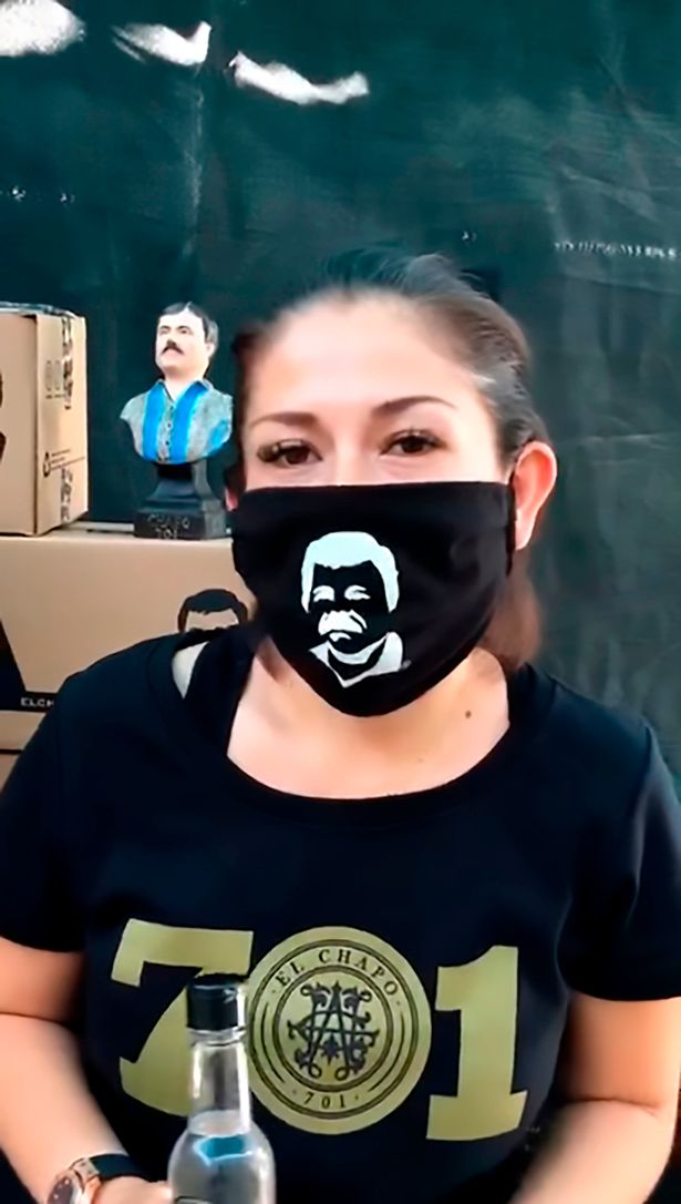 El Chapo's daughter wears coronavirus mask with her dad's face on to pack aid boxes