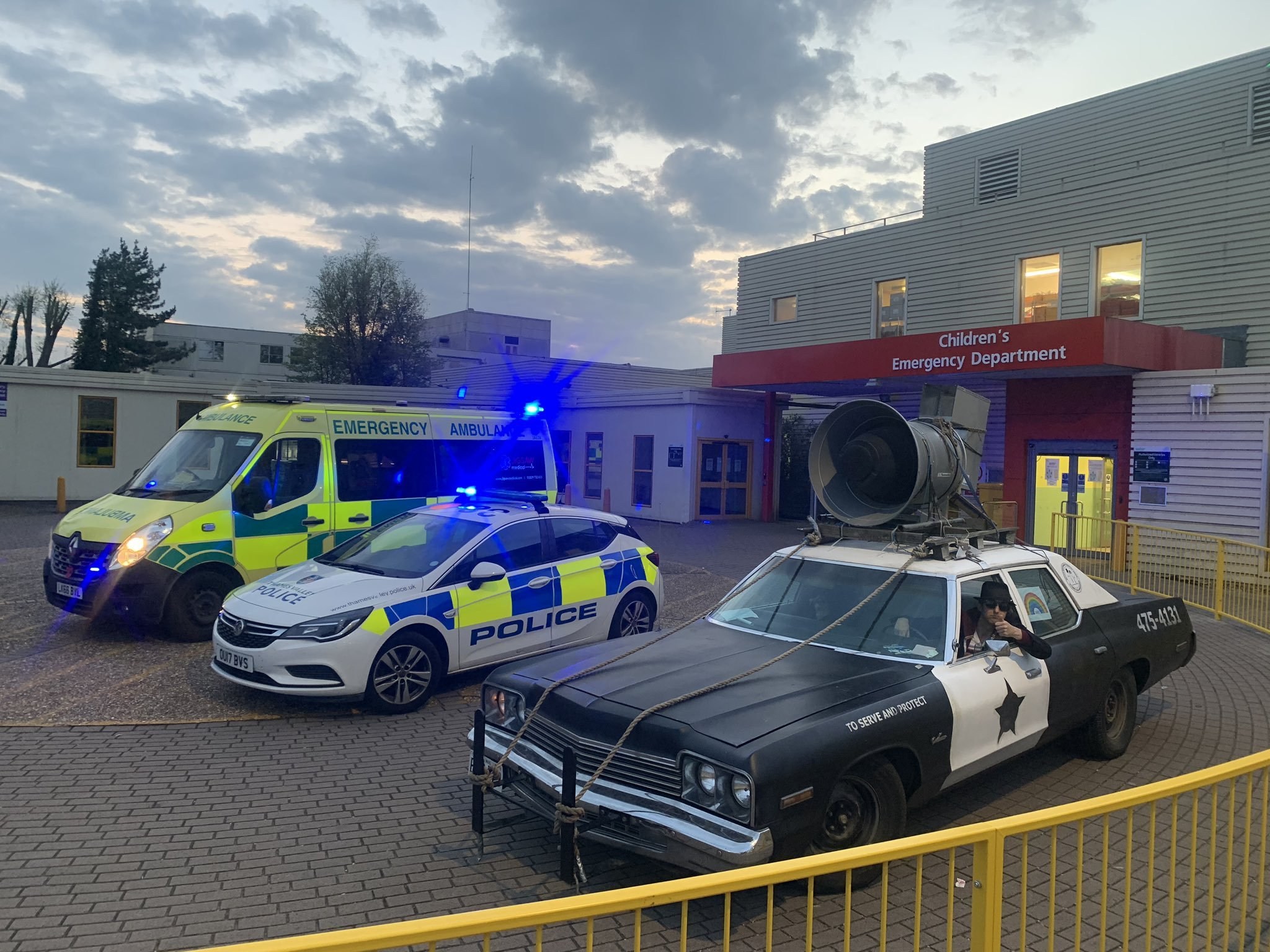 Bluesmobile spotted driving around and blasting out feel-good music