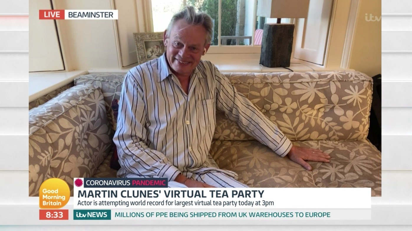 Martin Clunes is a full mood as he’s interviewed by Piers Morgan on Good Morning Britain in his pyjamas