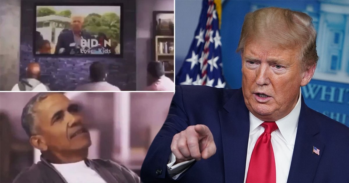 Trump shares doctored campaign video mocking Obama for endorsing Biden