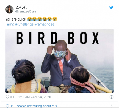 South Africa President Cyril Ramaphosa is now a viral meme for mask challenge after Live TV blunder