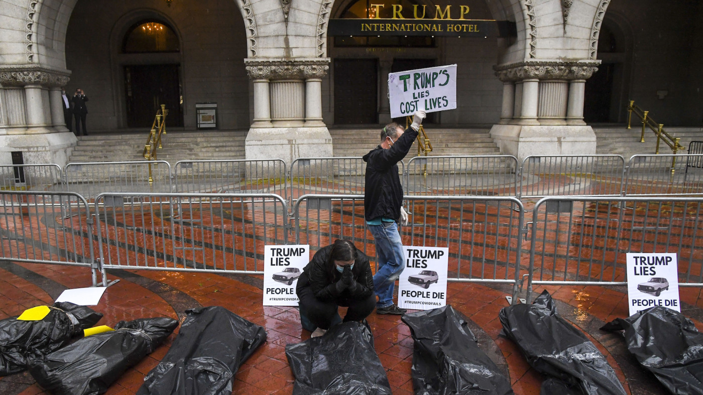 Protesters Leave Body Bags at Trump's Washington D.C. Hotel