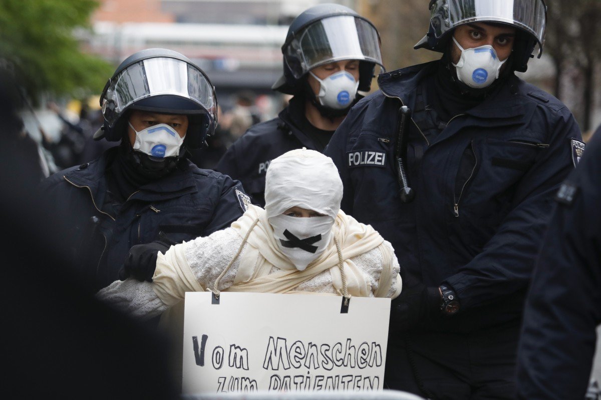 In Germany, coronavirus protests bring people together – maybe too close