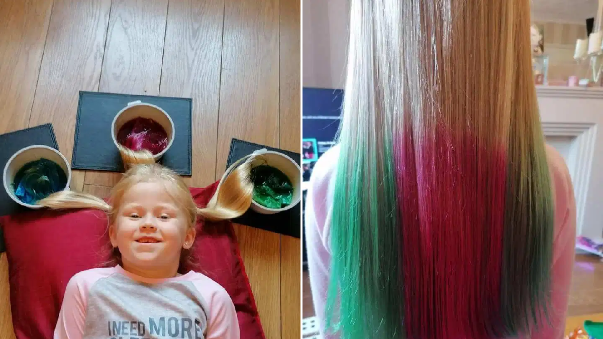 People are creating amazing dip-dyed hair with just tissue paper and water