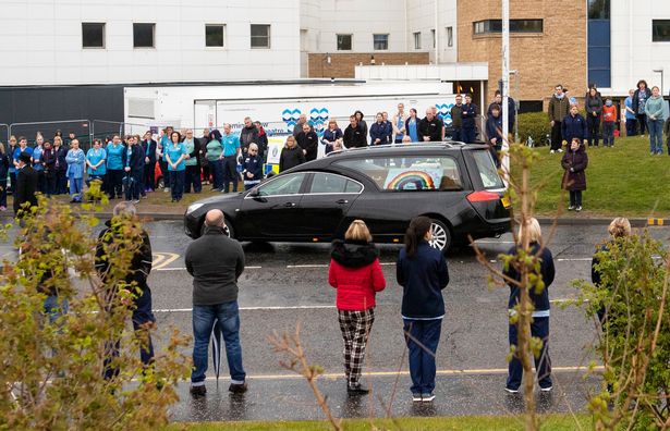 Heartbroken medics line streets in touching tribute for funeral of NHS worker