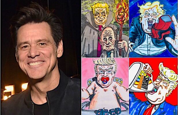 Jim Carrey Depicts a Destructive Trump Presidency in 60 of His Politically Charged Artworks (Photos)