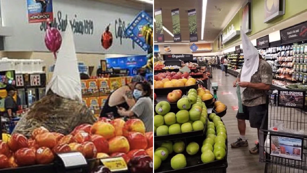 Shopper wore white Ku Klux Klan hood to supermarket as coronavirus protection