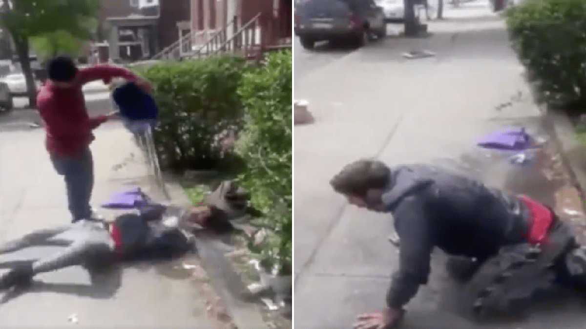 Moment man filmed pal dumping bucket of icy water over sleeping homeless man