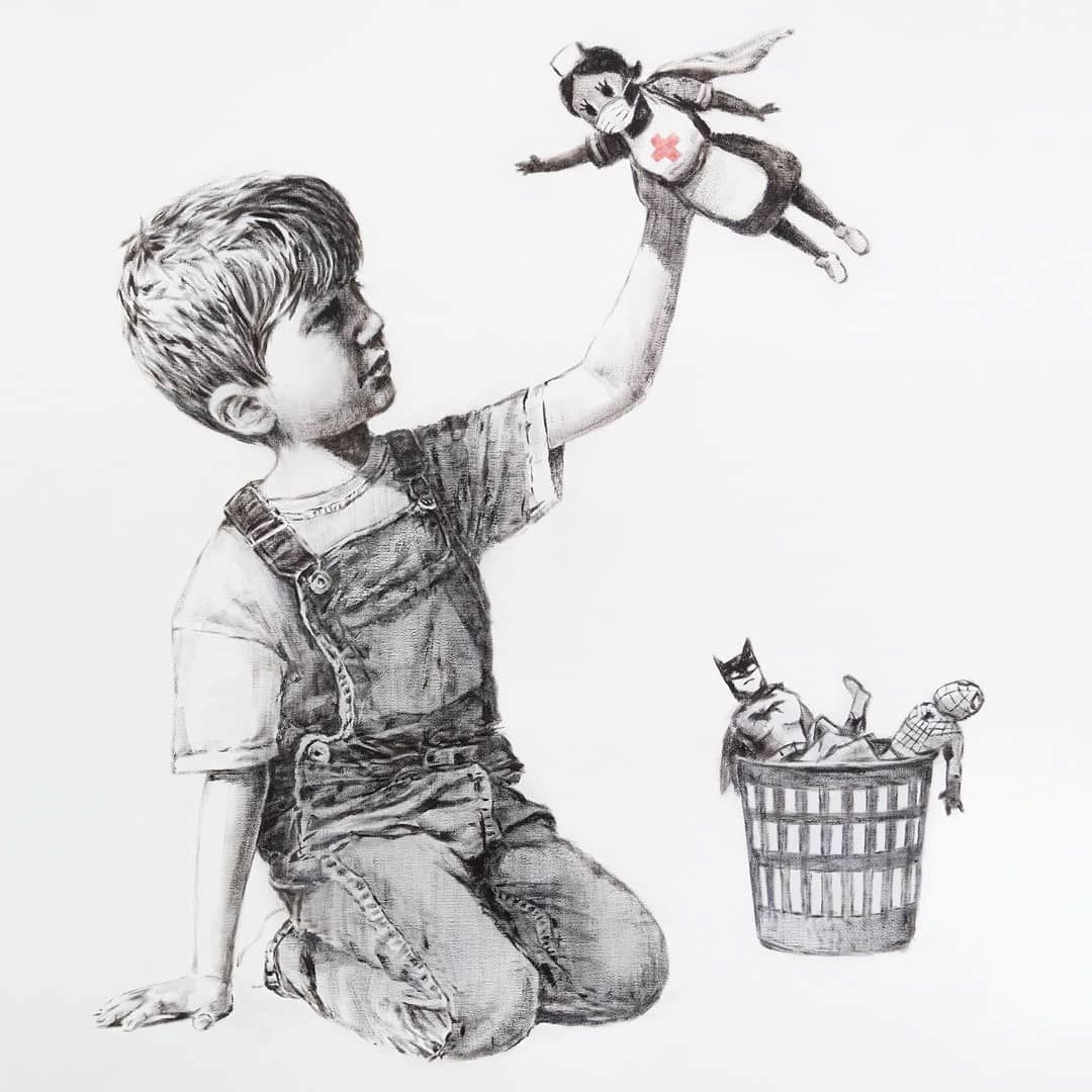 A British nurse is the chosen superhero in new Banksy artwork