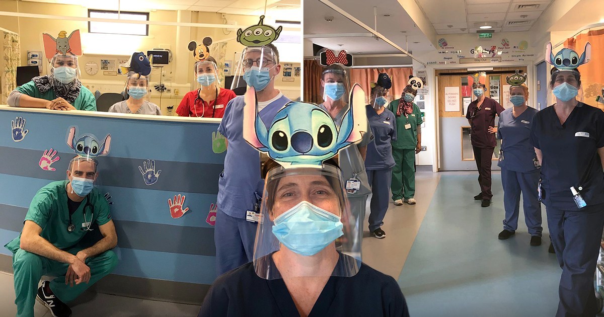 Nurses and doctors add cartoons to their face masks so kids won’t be scared