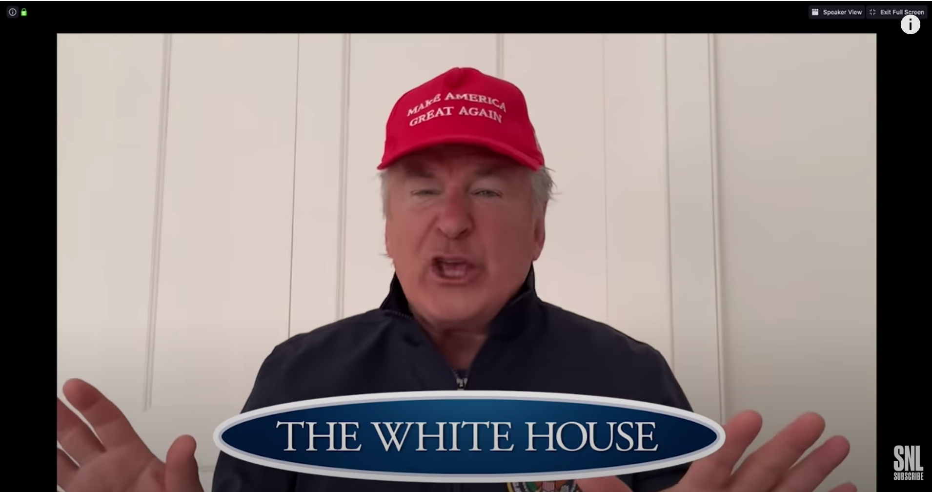 Alec Baldwin as Trump delivers virtual commencement speech on SNL