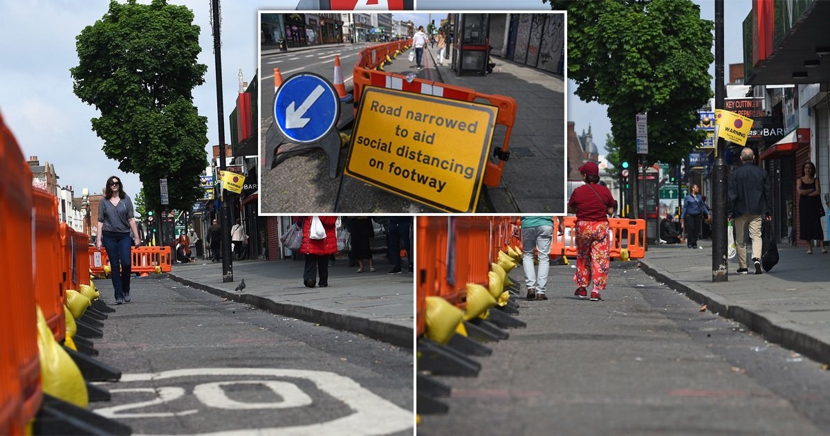 Pavements are being widened to help with social distancing