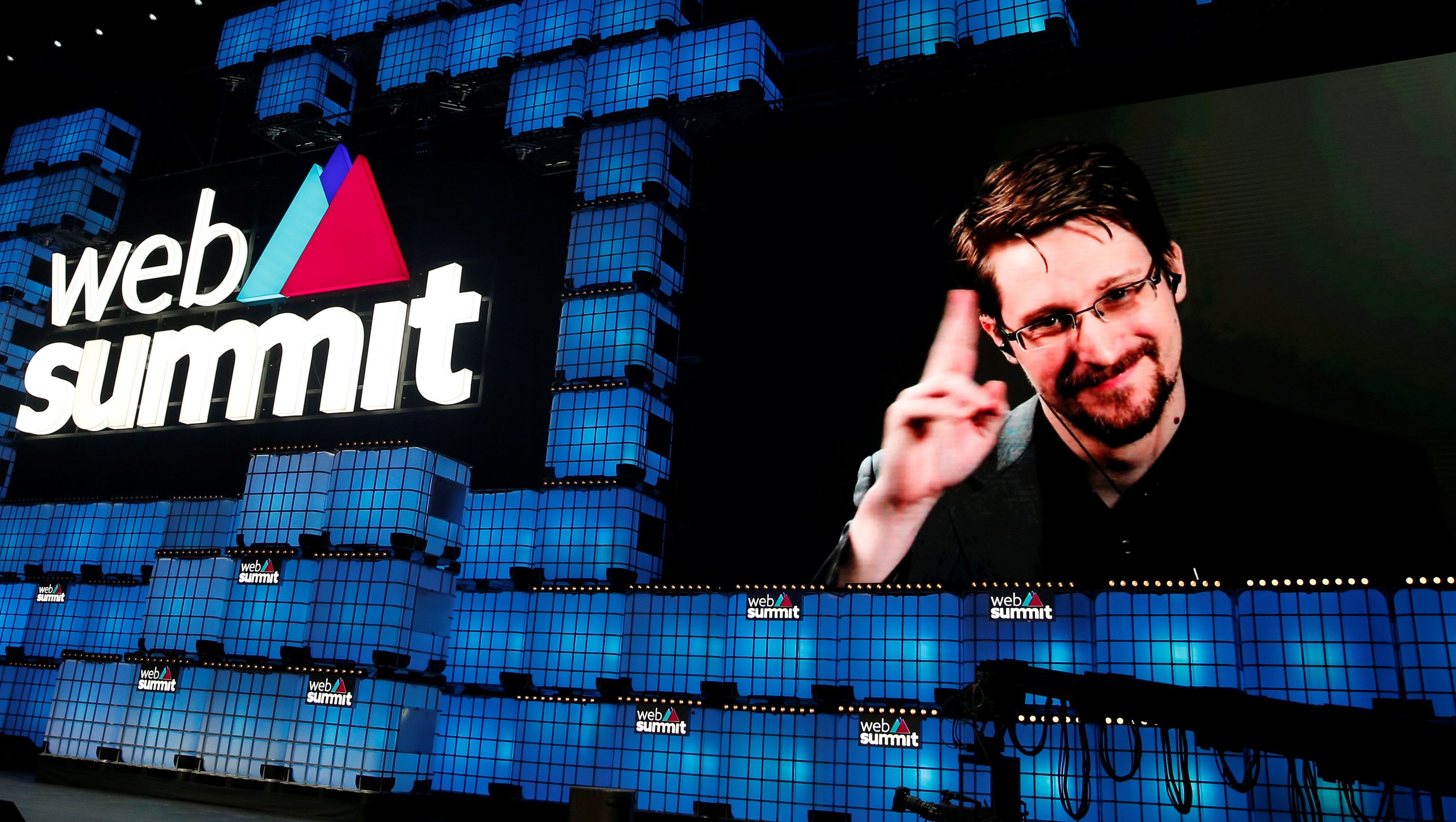 Edward Snowden has mastered the art of teleconferencing