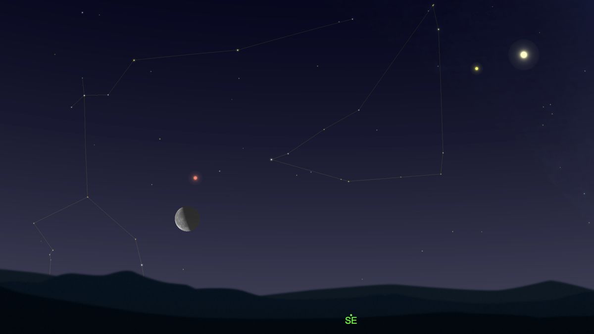 See Mars meet the last-quarter moon in the predawn sky Friday