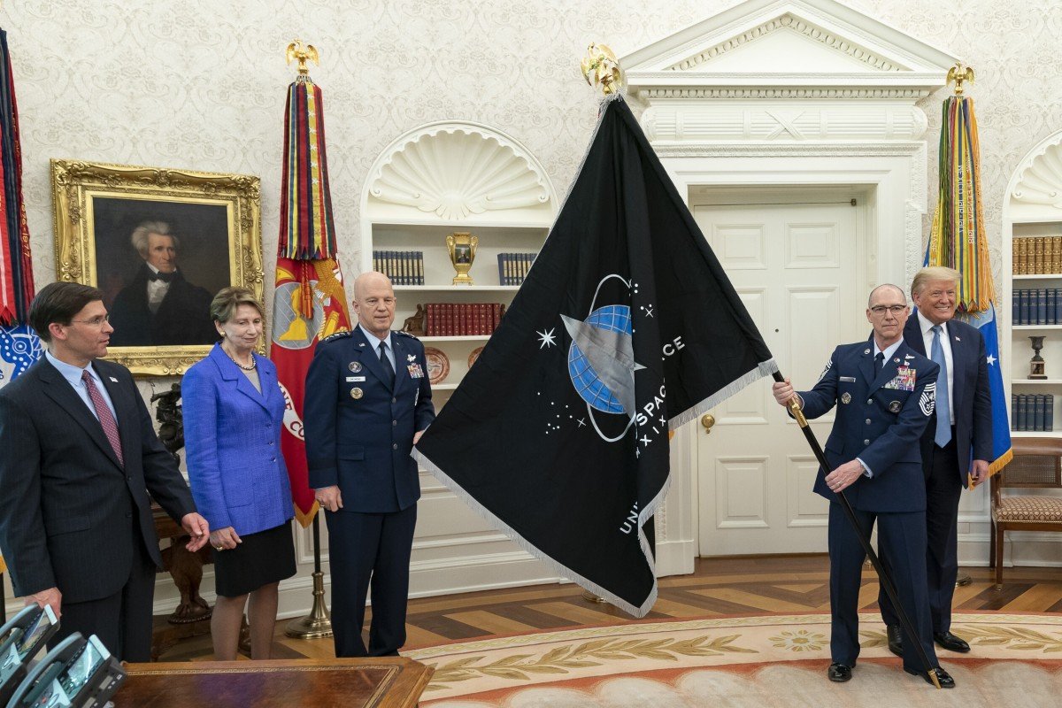 US Space Force unveils flag; Trump touts ‘super-duper missile’