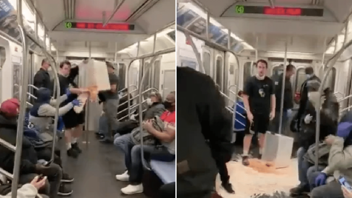‘Despicable’ TikTok’er dumps huge container of cereal and milk all over train in coronavirus-hit NYC