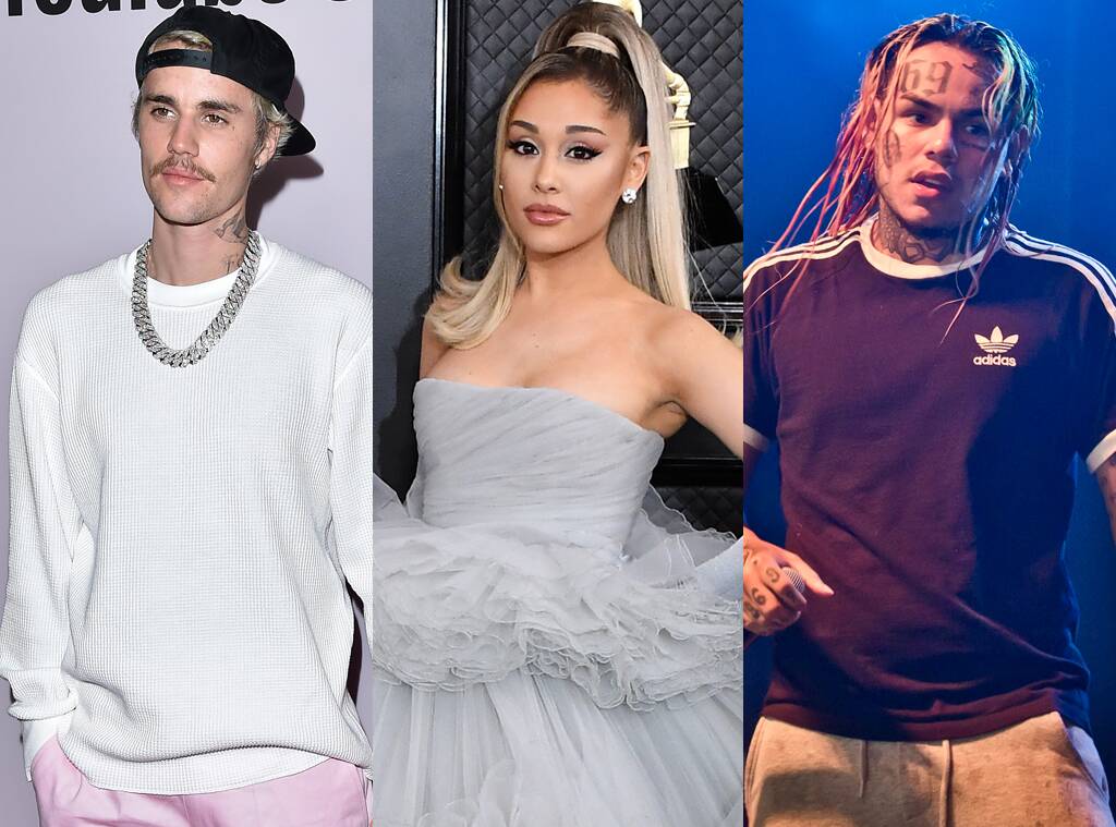 Ariana Grande and Justin Bieber React After Tekashi 6ix9ine Accuses Them of Buying Their Billboard No. 1