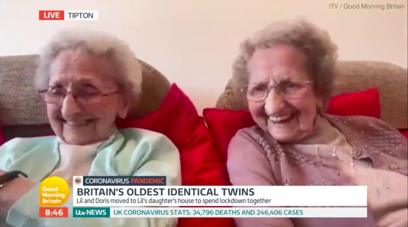 Britain’s oldest twins, aged 95, joke ‘plenty of good sex’ is the key to a long life