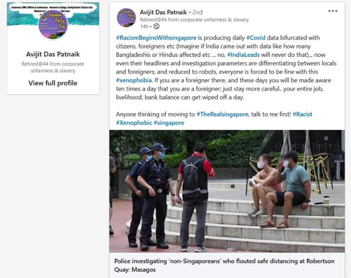 Ex DBS vp accuses Singaporeans of xenophobia