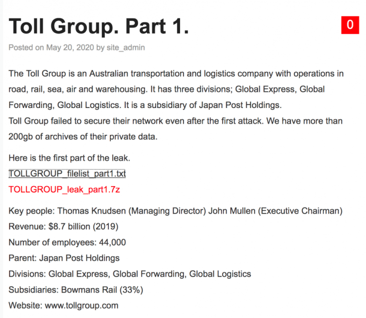 Netfilm Ransomware Operators Leak Massive Data From a Global Logistic Group
