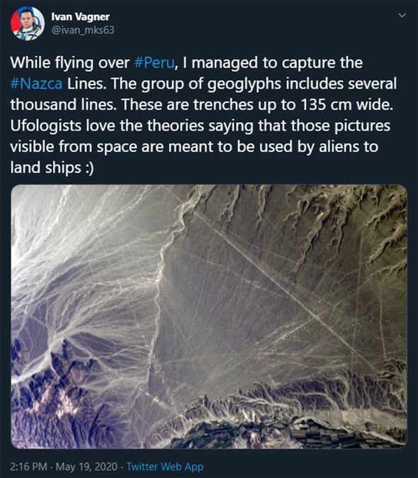 Nazca Lines from space: Astronaut photographs mysterious 'UFO landing pad' in Peru