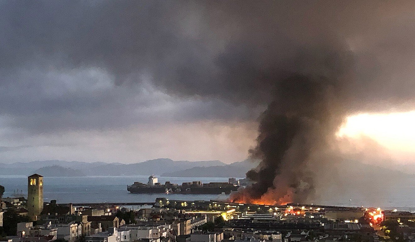 Massive fire breaks out on San Francisco’s Fisherman’s Wharf, historic WWII ship spared