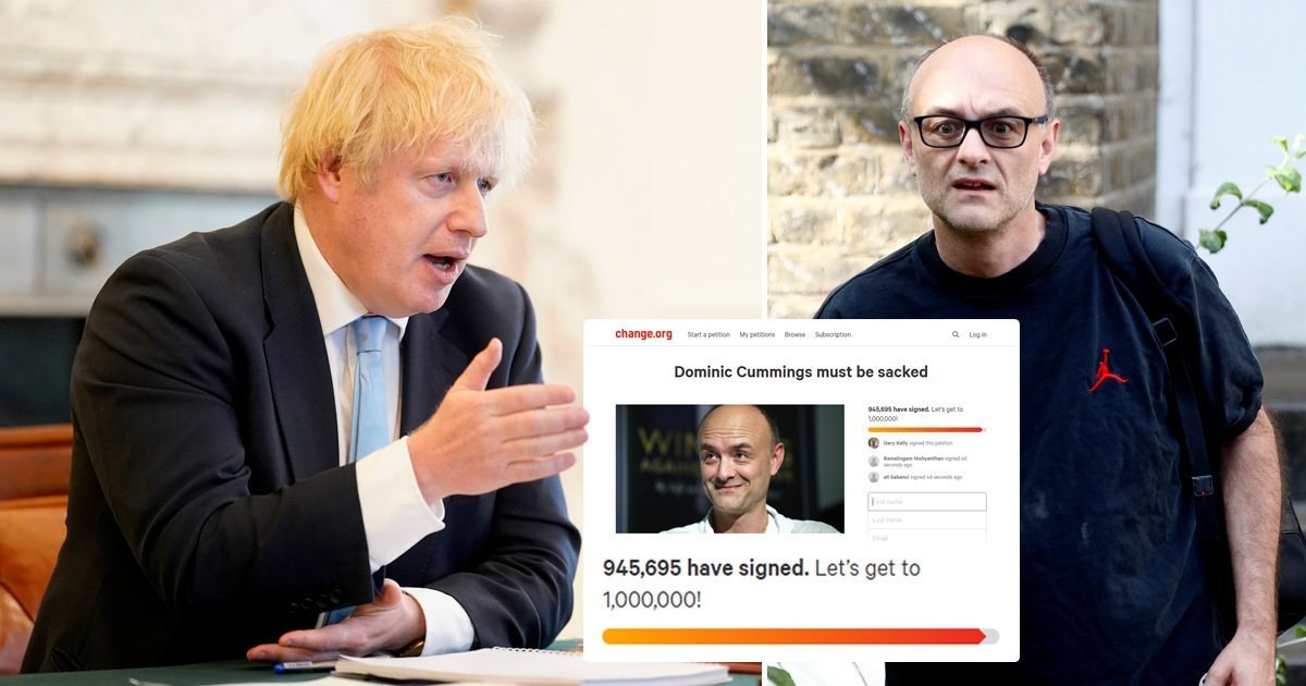 Petition for Dominic Cummings to be sacked set to hit 1,000,000 signatures