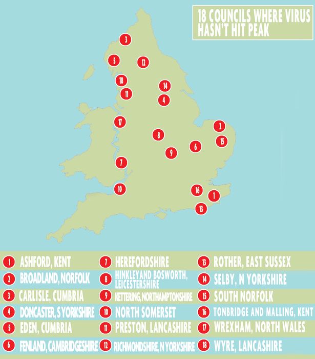 The 18 UK councils that haven't reached their coronavirus peak - is yours on the list?