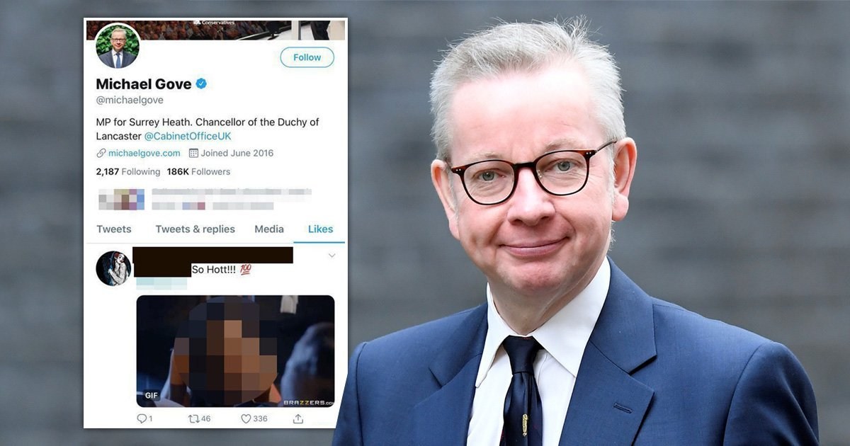 Michael Gove’s Twitter account ‘likes’ porn picture before swiftly unliking
