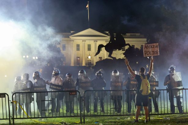 White House plunged into darkness as Washington DC protests erupt and Trump flees