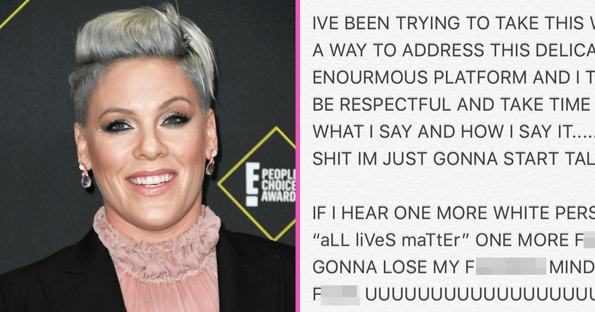 Pink Has Words For Commenters After They Criticize Her BLM Post
