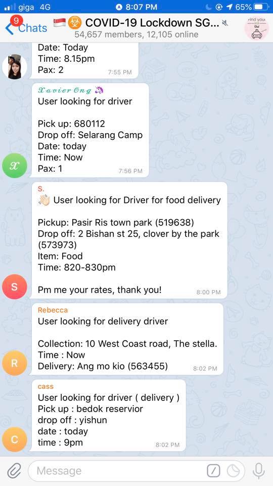Carpooling telegram group still active despite banned