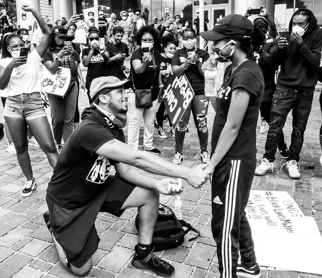 Couple Gets Engaged During Moving Black Lives Matter Protest Moment