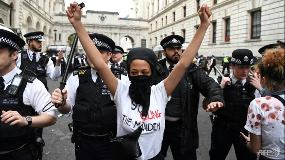 Anger and sadness as Londoners protest George Floyd killing