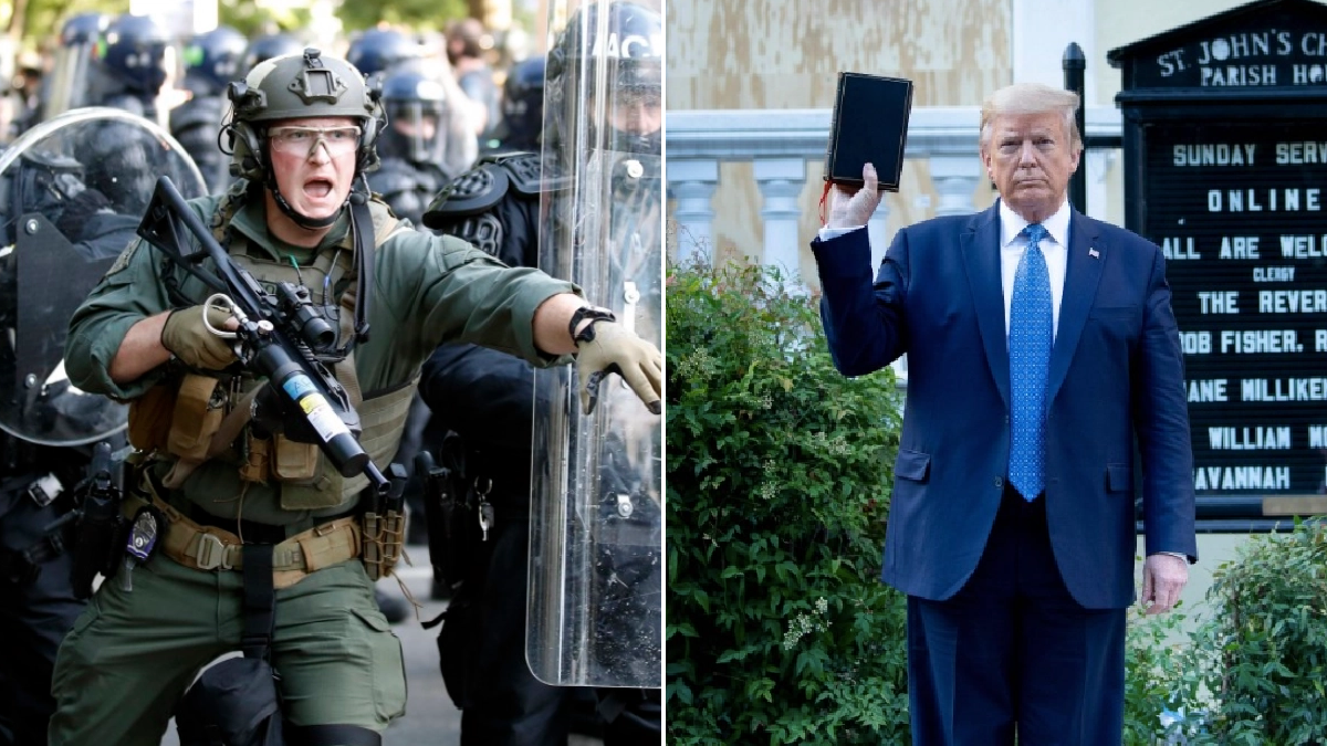Priest and peaceful protesters tear-gassed so Donald Trump could walk to church for photos