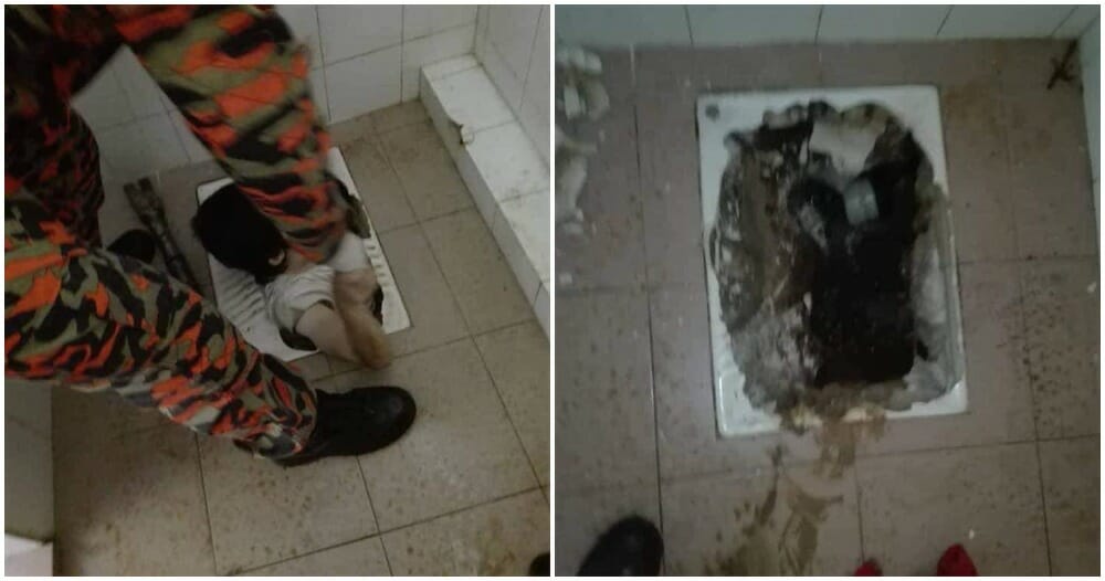 Melaka Lady Slips & Falls Into Squat Toilet, Stuck Chest-Deep In Hole For An Hour